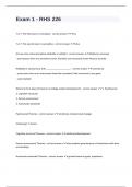 Exam 1 - RHS 226 questions with 100&percnt; correct answers graded A&plus;