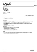 AQA A-LEVEL FRENCH 76522 Paper 2 Writing mark scheme june 2021