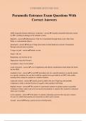 Paramedic Entrance Exam Questions With Correct Answers