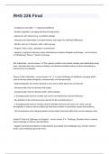 RHS 226 Final questions n answers graded A&plus;