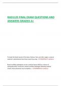 RAD1125 FINAL EXAM QUESTIONS AND ANSWERS GRADED A&plus;