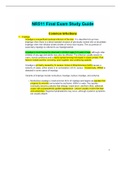 NR511 Final Exam Study Guide (Latest-2022, Version-2) / NR 511 Final Exam Study Guide / NR511 Week 8 Final Exam Study Guide: Differential Diagnosis and Primary Care Practicum: Chamberlain College of Nursing |Latest and Updated Guide|