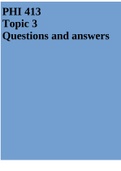 PHI 413 Topic 3 Questions and answers