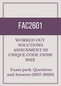 FAC2601 - Exam Pack with Assignment 02 Memo | Unique Code 173709 (2022)