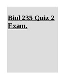 Biol 235 Quiz 2 Exam.