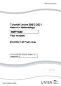 Tutorial Letter 203/0/2021 Research Methodology