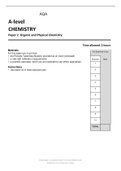 AQA A-level CHEMISTRY Paper 2 Organic and Physical Chemistry QP 2021