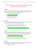 NR222 Final Exam 1 Chamberlain College of Nursing Questions & Answers (Graded A)
