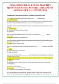 Texas Principles 1 Exam Practice Questions - Champions School of Real Estate
