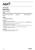 AQA A-level POLITICS Paper 3 Political ideas Best for 2022 Actual Exam preparation