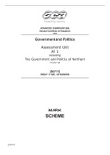 AQA A-LEVEL Government and Politics  Assessment Unit AS 1 assessing The Government and Politics of Northern Ireland MARK SCHEME