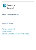 Pearson Edexcel GCE In Politics (9PL0) Paper 1 : UK Politics and Core Political Ideas