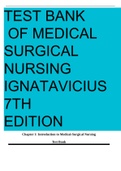 TEST BANK FOR MEDICAL SURGICAL NURSING IGNATAVICIUS 7TH EDITION DOWNLOAD TO SCORE A