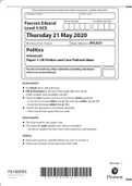 Pearson Edexcel  Level 3 GCE Politics Advanced Paper 1: UK Politics and Core Political Ideas