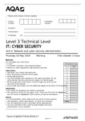 AQA A LEVEL Network and cyber security administration TEST Best for 2022 Actual Exam preparation