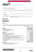 AQA A-LEVEL BIOLOGY BUNDLE&colon; AQA A-level BIOLOGY QP PAPER 1&comma; PAPER 2 & PAPER 3 &plus; MARK SCHEMES FOR PAPER 1&comma; PAPER 2 & PAPER 3 