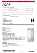 AQA GCSE CHEMISTRY Higher Tier Paper 1 QP 2021