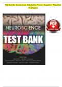 Neuroscience 6th Edition Test Bank by Purves &bull; Augustine &bull; Fitzpatrick &bull; Hall &bull; LaMantia &bull; Mooney &bull; Platt &bull; &vert; 100&percnt; Correct Answers &vert; 34 Chapters