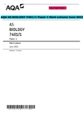 AQA AS BIOLOGY 7401/1 Paper 1 Mark scheme June 2021 Version: 1.0 Final