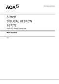 A-level  BIBLICAL HEBREW  7677&sol;2  PAPER 2 Prose Literature  Mark scheme