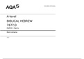 A-level  BIBLICAL HEBREW  7677&sol;3  PAPER 3 Poetry  Mark scheme