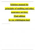 Solution Manual for Principles of Auditing and Other Assurance Services 22nd Edition by Ray Whittington&comma; Kurt Pany