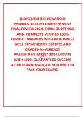  &lpar;UOPX&rpar; NSG 522 ADVANCED PHARMACOLOGY COMPREHENSIVE FINAL REVIEW 2024&period; EXAM QUESTIONS AND  COMPLETE VERIFIED 100&percnt; CORRECT ANSWERS WITH RATIONALES WELL EXPLAINED BY EXPERTS AND GRADED A&plus; ALREADY PASSED&excl;&excl;&excl;&excl;&excl;&excl;&excl;&excl;LATEST 2024 UPDATE WITH 100&percnt; GUARANTEED SUCCESS