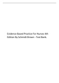 Evidence Based Practice For Nurses 4th Edition By Schmidt Brown - Test Bank..pdf