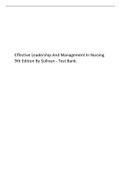 Effective Leadership And Management In Nursing 9th Edition By Sullivan - Test Bank..pdf