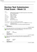 Exam &lpar;elaborations&rpar; NUR 6512 Review Test Submission Final Exam Week 11