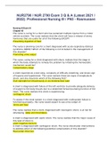  NUR2790 &sol; NUR 2790 Exam 3 Q & A &lpar;Latest 2021 &sol; 2022&rpar;&colon; Professional Nursing III &sol; PN3 - Rasmussen