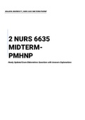 NURS 6635 MIDTERM-PMHNP Newly Updated Exam Elaborations Questions with Answer|GRADED A|NEWLY UPDATED|