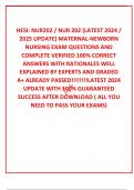  HESI&colon; NUR202 &sol; NUR 202 &lpar;LATEST 2024 &sol; 2025 UPDATE&rpar; MATERNAL-NEWBORN NURSING EXAM QUESTIONS AND  COMPLETE VERIFIED 100&percnt; CORRECT ANSWERS WITH RATIONALES WELL EXPLAINED BY EXPERTS AND GRADED A&plus; ALREADY PASSED&excl;&excl;&excl;&excl;&excl;&excl;&excl;&excl;LATEST 2024 UPDATE WITH 100&percnt; GUARANTEED S
