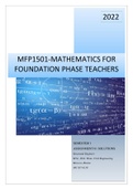 MFP1501 ASSIGNMENTS 1 & 2 SOLUTIONS&comma; SEMESTER 1&comma; 2022