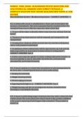 NUR450 - FINAL EXAM - BLACKBOARD POSTED QUESTIONS AND CASE STUDIES ALL ANSWERS 100&percnt; CORRECT DETAILED &comma;A COMPLETE SOLUTION THAT COVERS 2024&sol;2025 BEST RATED A&plus; FOR SUCCESS