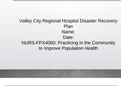 NURS-FPX4060: Practicing in the Community to Improve Population Health: Valley City Regional Hospital Disaster Recovery. Capella University