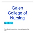 Galen College of Nursing   NUR 255      Test Bank Ignatavicius Medical Surgical 9th 2017