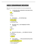 HESI| GRAMMAR REVIEW (Questions and Correct Answers Chosen)