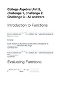 MATH 1201 College Algebra Unit 5 Challenge 1-3 All Answers- Pennsylvania State University