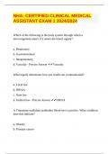 NHA&colon; CERTIFIED CLINICAL MEDICAL ASSISTANT EXAM 1 2024&sol;2024