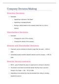 Company Decision Making Essay plan and summary 