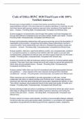 Code of Ethics BSNC 1020 Final Exam with 100&percnt;  Verified Answers