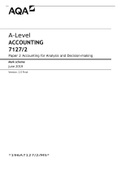 A-Level ACCOUNTING 7127/2 Paper 2	Accounting for Analysis and Decision-making Mark scheme