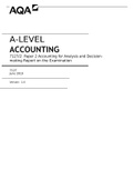A-LEVEL ACCOUNTING 7127/2: Paper 2 Accounting for Analysis and Decision-making Report on the Examination