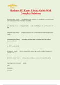 Business 101 Exam 3 Study Guide With Complete Solutions