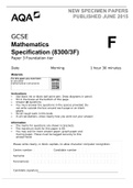 GCSE Mathematics Specification (8300/3F) Paper 3 Foundation tier