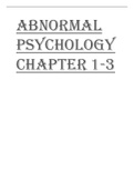 ABNORMAL PSYCHOLOGY CHAPTER 1-3