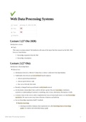 College aantekeningen Web Data Processing Systems (XM_40020), Master VU AI 