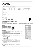AQA GCSE MATHEMATICS Foundation Tier	Paper 1 Non-Calculator BEST FOR 2022 ACTUAL EXAM REVIEW