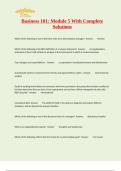 Business 101&colon; Module 5 With Complete Solutions